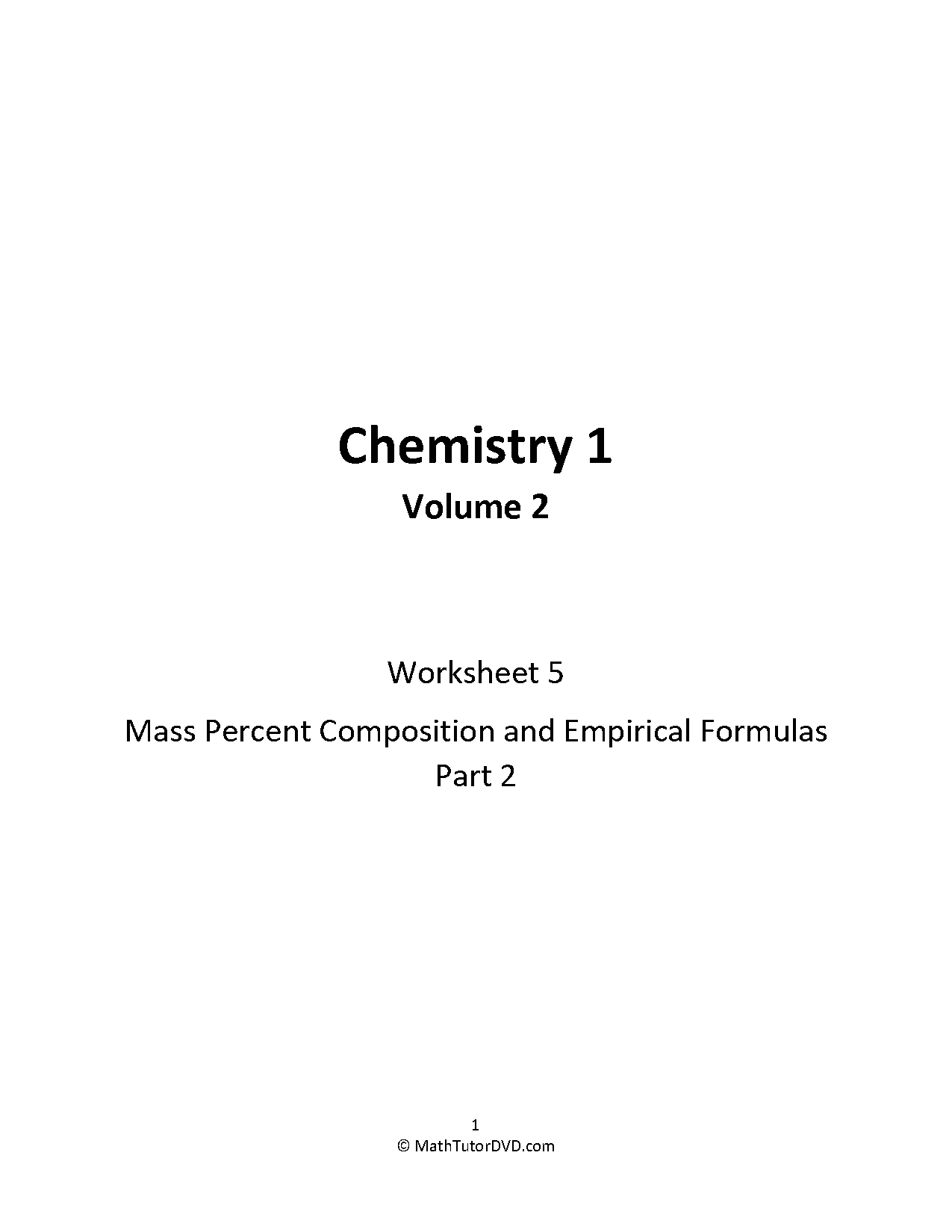 finding empirical formula from percent composition worksheet